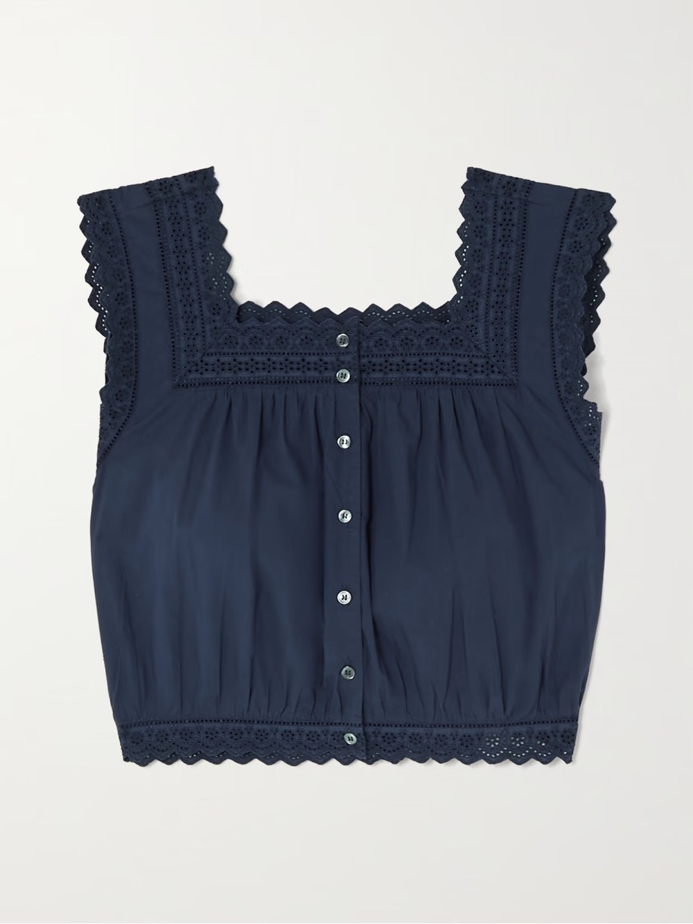 Doen Tillie Eyelet Crop Top Adriatic XL EUC - Picture 8 of 8